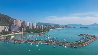 manzara Castle Peak Bay, Hong Kong 6 Ocak 2022