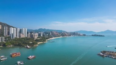 manzara Castle Peak Bay, Hong Kong 6 Ocak 2022