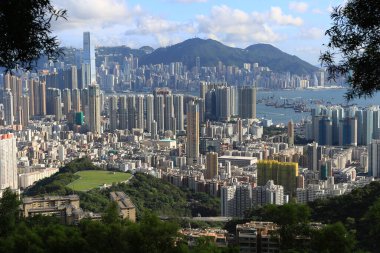 Şehir Bölgesi Hava Görüntüsü, Kowloon, Hong Kong 7 Temmuz 2012