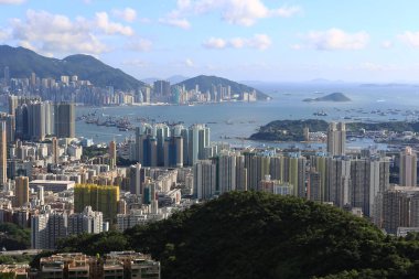 Şehir Bölgesi Hava Görüntüsü, Kowloon, Hong Kong 7 Temmuz 2012