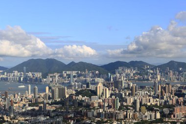 7 Temmuz 2012 Beacon Hill eteklerinin altında, Kowloon şehri manzarası, hk