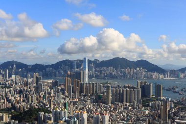 7 Temmuz 2012 Beacon Hill eteklerinin altında, Kowloon şehri manzarası, hk