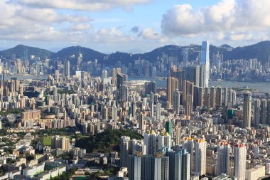 7 Temmuz 2012 Beacon Hill eteklerinin altında, Kowloon şehri manzarası, hk