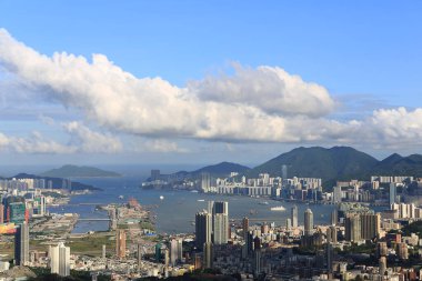7 Temmuz 2012 Beacon Hill eteklerinin altında, Kowloon şehri manzarası, hk