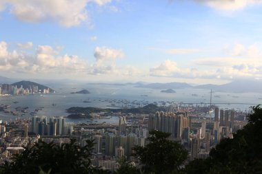 Şehir Bölgesi Hava Görüntüsü, Kowloon, Hong Kong 7 Temmuz 2012