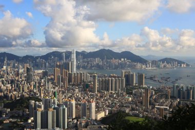 Şehir Bölgesi Hava Görüntüsü, Kowloon, Hong Kong 7 Temmuz 2012