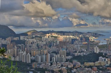 7 Temmuz 2012 'de Hong Kong şehri Beacon Hill' in tepesinden görüldü., 