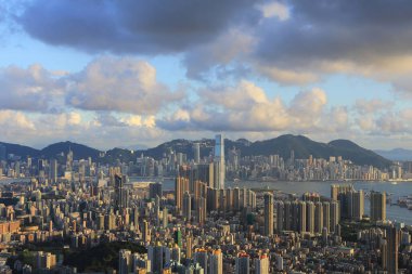 7 Temmuz 2012 'de Hong Kong şehri Beacon Hill' in tepesinden görüldü., 