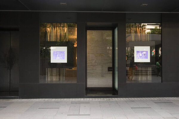 17 June 2006 Showcase store windows realistic composition with office or shop