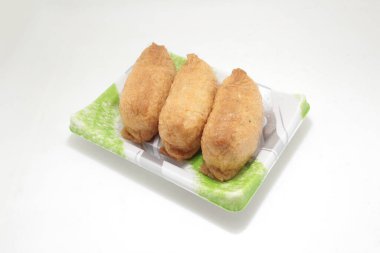 Inari sushi, vinegared boiled rice wrapped in fried tofu Japanese cuisine,