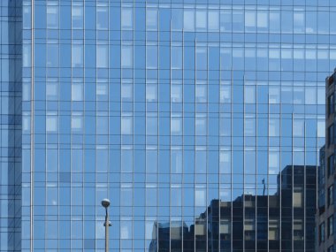 a pattern of modern building, blue window wall