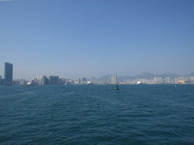 5 Jan 2013 the landscape of Hong Kong harbour at blue sky