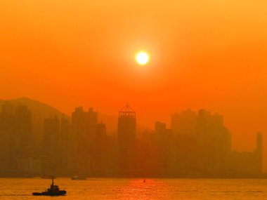 5 Jan 2013the Skyline of Hong Kong at sunset.