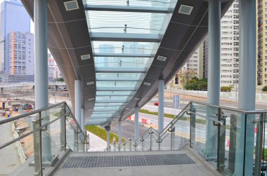 the modern foot bridge at hong kong 12 Feb 2013