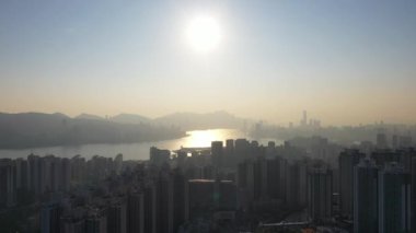 Kowloon and Victoria Harbour in Hong Kong 18 Jan 2023