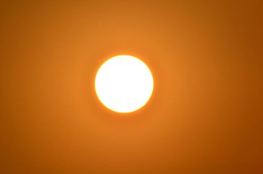 sun, close up of the orange sun