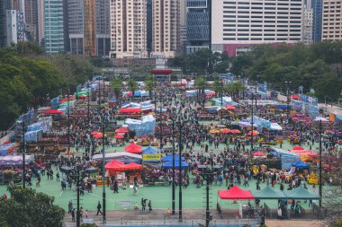 Traditional chinese lunar new year fair in Hong Kong 21 Jan 2023
