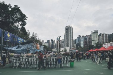 Traditional chinese lunar new year fair in Hong Kong 21 Jan 2023