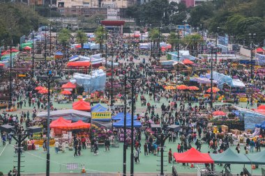 Traditional chinese lunar new year fair in Hong Kong 21 Jan 2023