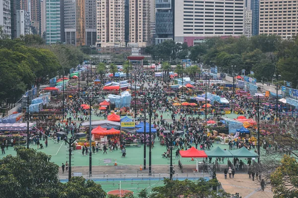 Traditional chinese lunar new year fair in Hong Kong 21 Jan 2023
