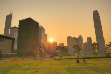 8 Aug 2013 landscape of commercial building in central city HK