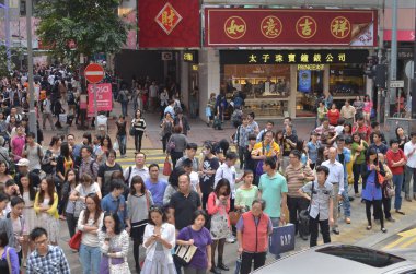 20 April 2013 Busy streets in Causeway Bay, Hong Kong