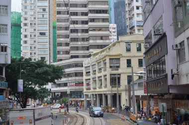 20 April 2013 very crowded shopping district with tong lau, wan chai