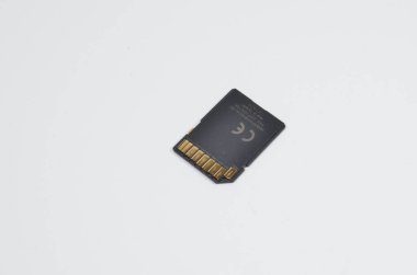 the Black SD card on white background