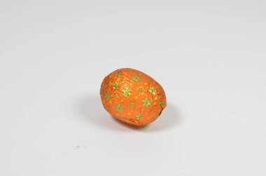 the Easter eggs on white background, light Easter holiday