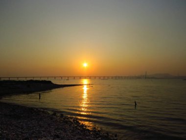 a Beautiful and stunning sunset at Lau Fau Shan,