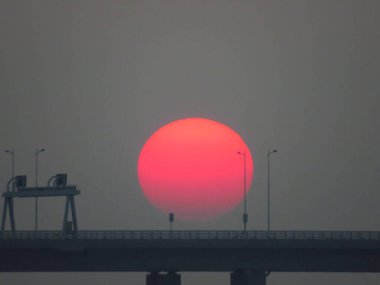 a Beautiful and stunning sunset at Lau Fau Shan,