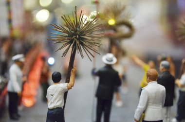 a scale model and figure , the city life