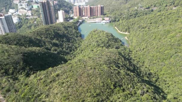 Landscape Wong Nai Chung Reservoir Park January 2023 — ストック動画