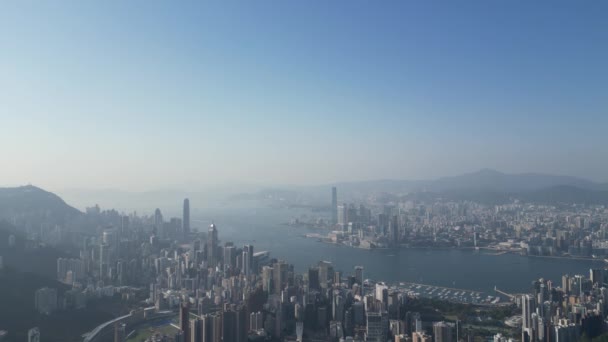 View Hong Kong City Jardines Lookout Point January 2023 — Vídeo de Stock