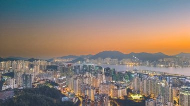 Sunset of east Kowloon and HK cityscape From Ping Shan 29 Jan 2022