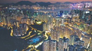 a cityscape of Kowloon and HK From Ping Shan 29 Jan 2022