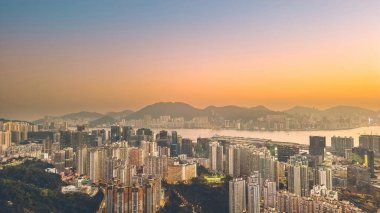 Sunset of east Kowloon and HK cityscape From Ping Shan 29 Jan 2023