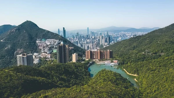 a landscape of Wong Nai Chung Reservoir Park 28 Jan 2023