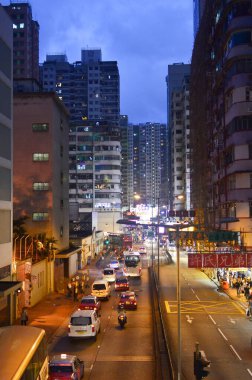 23 Mayıs 2013, Mong Kok, Hong Kong 'un aşağısında.