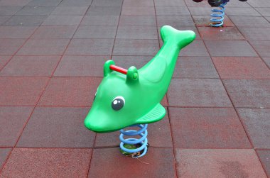 the Focus on empty childrens playground at a park