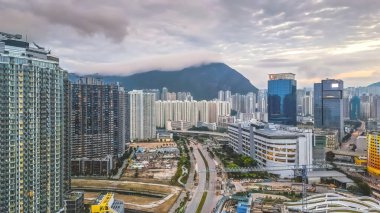 a Kai Tak, Top view of Hong Kong city 5 Feb 2023