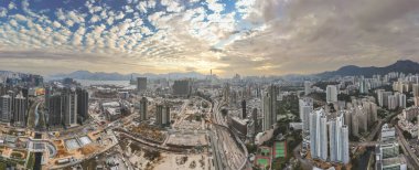 5 Feb 2022 the crowded Kowloon city in Hong Kong,