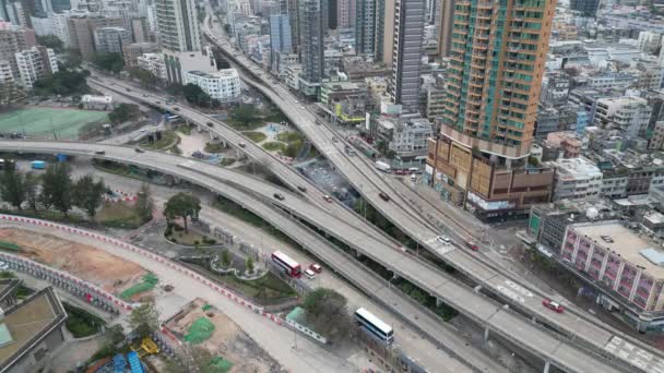 Дорога Принца Восток Гонконг Февраля 2023 Года — стоковое видео