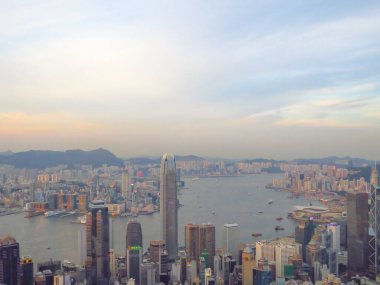 2 June 2013 hong kong twilight skyline, view from Victoria Peak
