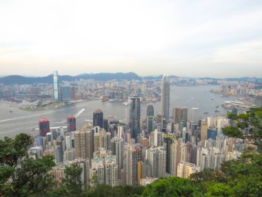 2 June 2013 hong kong twilight skyline, view from Victoria Peak