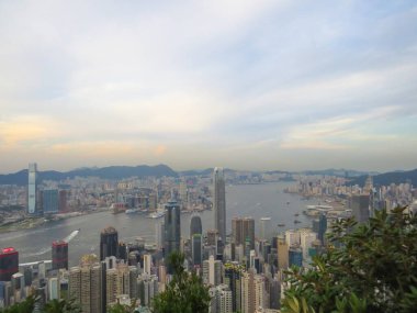 2 June 2013 hong kong twilight skyline, view from Victoria Peak