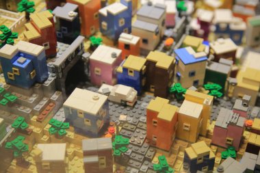 the build from LEGO blocks on display