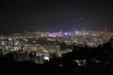 1 June 2013 Nigh view at the kowloon peak, HK City view