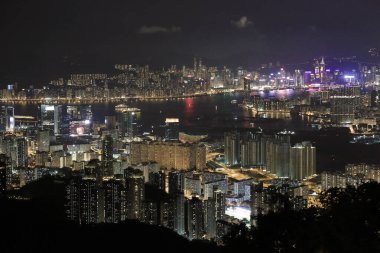 1 June 2013 Nigh view at the kowloon peak, HK City view