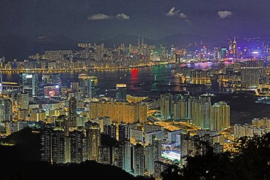1 June 2013 Nigh view at the kowloon peak, HK City view